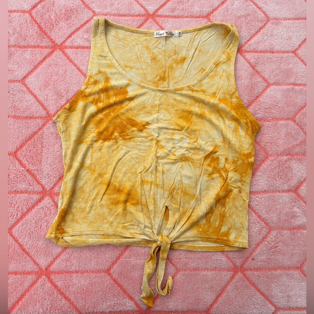 Heart Hips Mustard Tie-Dye Tank Top